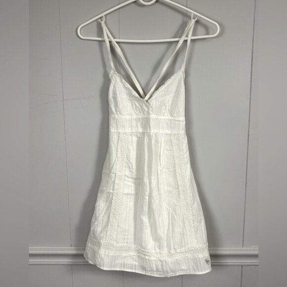 Abercrombie Kids White Lace Y2K Lined Cotton Dress Size XL Preppy Cute Summer - Picture 1 of 8